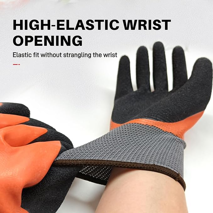 Electrical Insulated Gloves, 500V High Voltage Resistance Electrician Safety Gloves, Rubber Non Slip Work Gloves (500V|Double Insulated, 2pcs-Large)