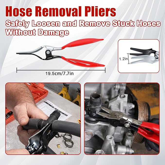 Ketofa 8-Piece Fuel Line Disconnect Tool Set, Hose & Fuel Line Clamp and Remover Pliers, Relay Puller, Panel Clip, Trim Clip & Push Pin Removal Tools, Fuel Filter Caliper for Automotive Repair
