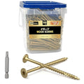 #10 x 3” Deck Screws, 500Pcs Star Drive Wood Screws | Rust Resistant Timber Screws for Timber/Log/Landscaping Wood, T25 Star Bit Included, Gold