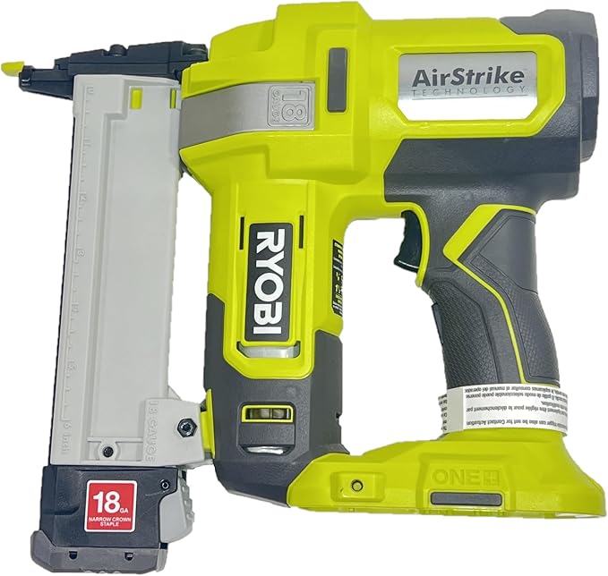 RYOBI ONE+ 18-Gauge Cordless AirStrike Narrow Crown Stapler P361 Green | Battery and Charger Sold Separately