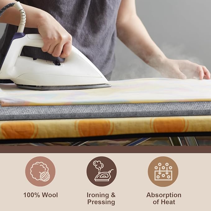 Somime 17x25" Wool Pressing Mat, 100% New Zealand Wool Ironing Mat | Felted Wool Ironing Board for Sewing, Quilting, DIY Crafts, and Embroidery