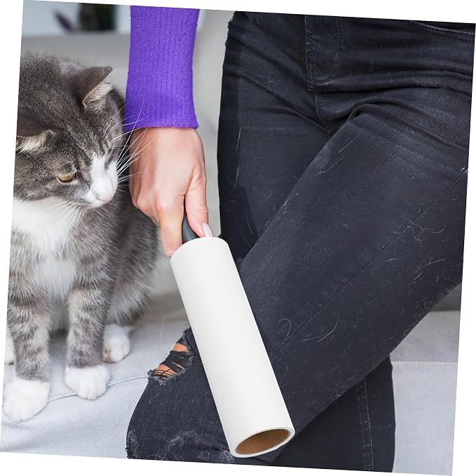 38mm Inner Diameter Sticky Lint Roller Refills 10 Rolls PET Hair Remover Replacement for Furniture Couch Carpet and Bedding Adhesive Cleaning Paper 16cm White