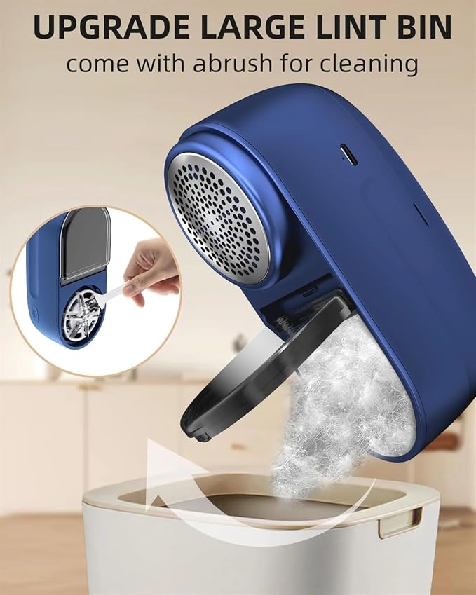 Fabric Shaver Lint Remover and Lint Brush Rechargeable, 2600mAh Portable Sweater Defuzzer Lint Shaver, 2-Speed Adjustment, Removes Lint, Pill, & Fuzz (Color : Blue)