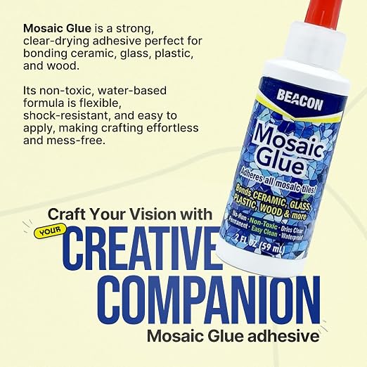BEACON Mosaic Glue - Non-Toxic & Water Resistant, Ideal for All Tiles & Surfaces, 2-Ounce