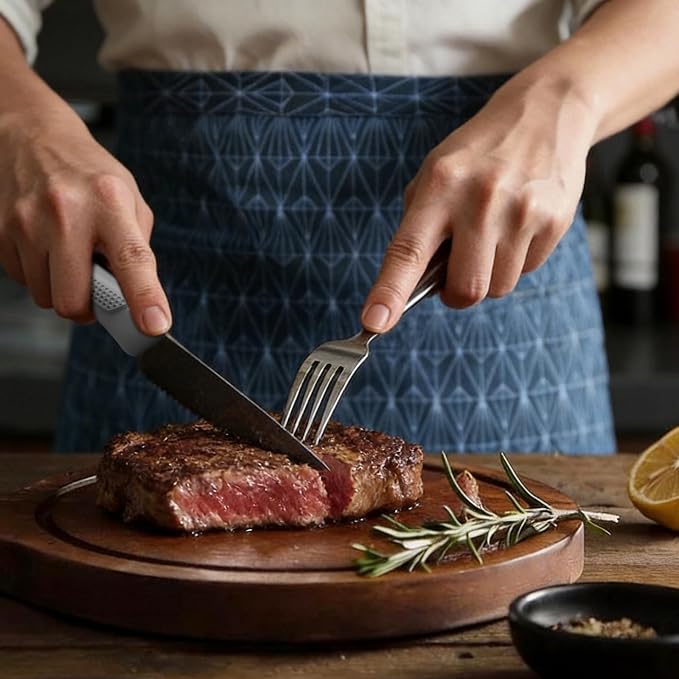 imarku 14-Piece Kitchen Knife Set, Gray Gyutou Knife Sets with Block and Build-in Sharpener, Ultra-Sharp Steak Knives Set of 6, Ergonomic Handle, Dishwasher Safe, New Apartment Essentials
