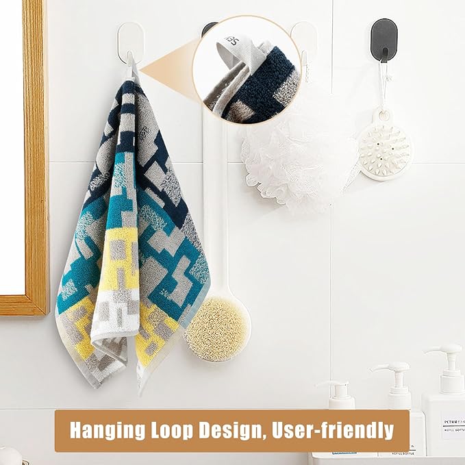 SEMAXE Bath Towel Set, 18 Piece Towel Set for Bathroom, Large Value Pack, Quick Dry Cotton Towels with Hanging Loops, Easy Care, Geometric Pattern