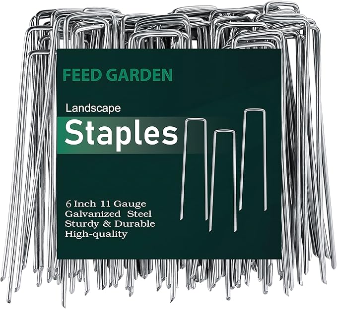 Landscape Staples 6 Inch 1000 Pack, Heavy Duty 11 Gauge Hot-Dip Galvanized Garden Stakes for Weed Barrier, Landscape Fabric, Sod, Turf, Irrigation & Contractor Landscaping
