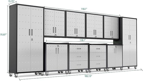 10-Piece Heavy Duty Steel Garage Cabinet System