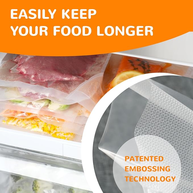 Wevac Vacuum Sealer Bags, Multiple Sizes, 200Pack Precut Bags, 6 Vac Rolls | 11''x20', 8''x20' 3 Rolls, Quart 8"x12" ,Pint 6"x10" 100pcs, BPA Free, Bulk Food Storage, Meat, Work with All the Vacuumer