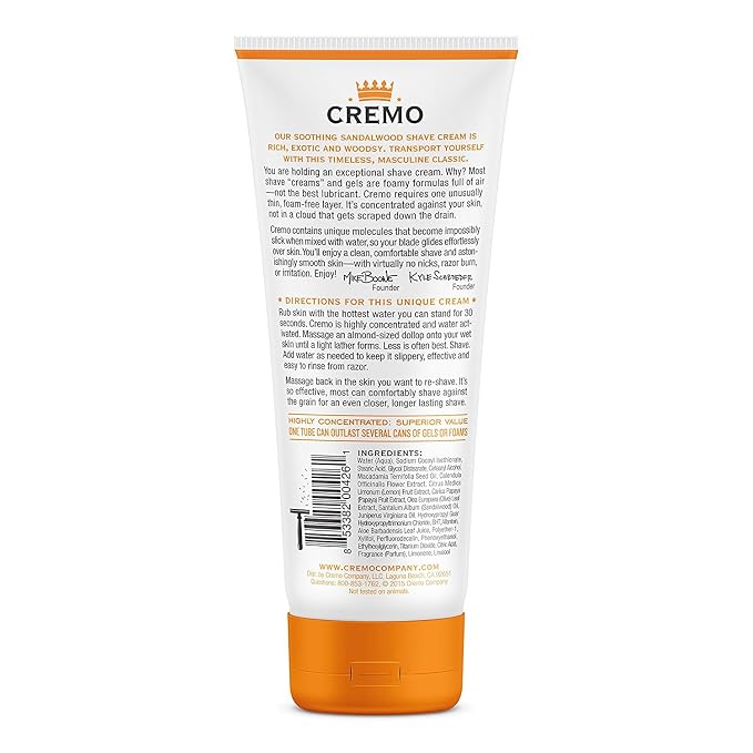 Cremo Shaving Cream, Sandalwood, 6 Ounce (Pack of 12)
