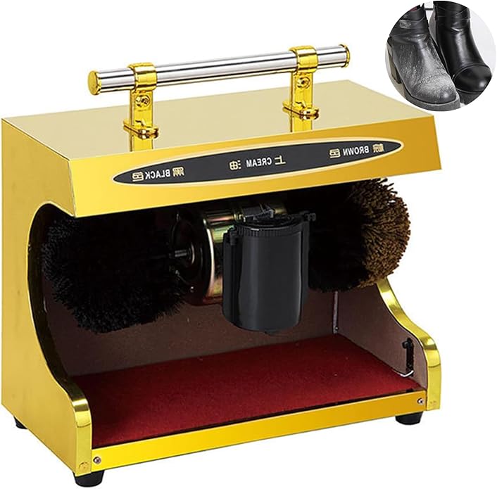 Sangeuhhlk Electric Shoe Buffer, Shoe Polisher Automatic Stainless Steel Dust Removal Polishing Clean Kit for Home Hotel Bank