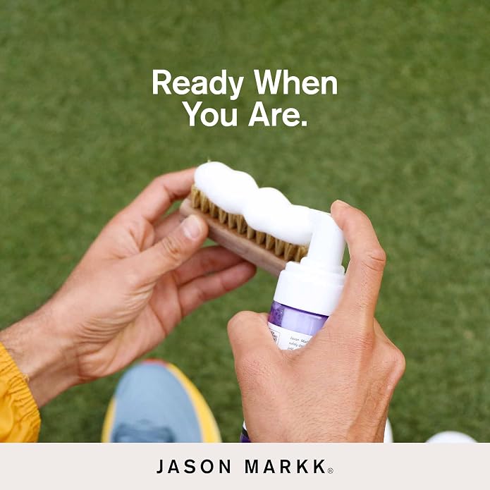 Jason Markk Quick Clean Kit & Microfiber Towel Bundle, 5-Piece Set, Ready-To-Use Foam & Delicates Brush, 3-Pack of Towels, Ideal for Footwear, Safe for Leather, Suede, Nubuck, Cotton, Knits