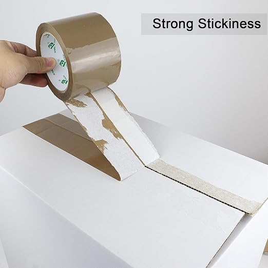 BOMEI PACK 3 inch Brown Packing Tape, 6 Refills Rolls Wide Packaging Tape for Moving, Shipping and Storage, 2.4 Mil x 60 Yards