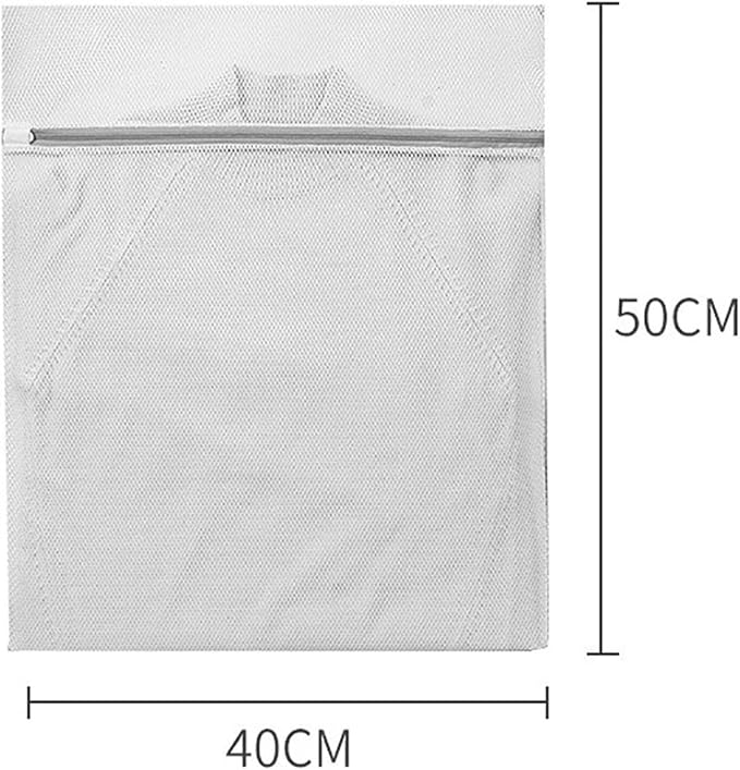 White Durable Large Washing Laundry Bag Mesh Organizer Net Dirty Bra Socks Underwear Shoe Storag Wash Machine Cover Clothes(Cw-40x50)