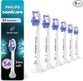 Philips Sonicare S2 Sensitive - Genuine Replacement Electric Toothbrush Heads, White, 6 Pack, HX6056/77