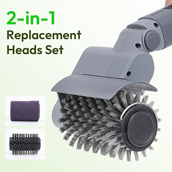 2026 Upgraded Electric Grill Brush, Stainless Steel BBQ Cleaner, 410 RPM High Torque Power Scrubber, 90-Min Runtime, Hot Grill Safe for Gas, Charcoal & Cast Iron Grates