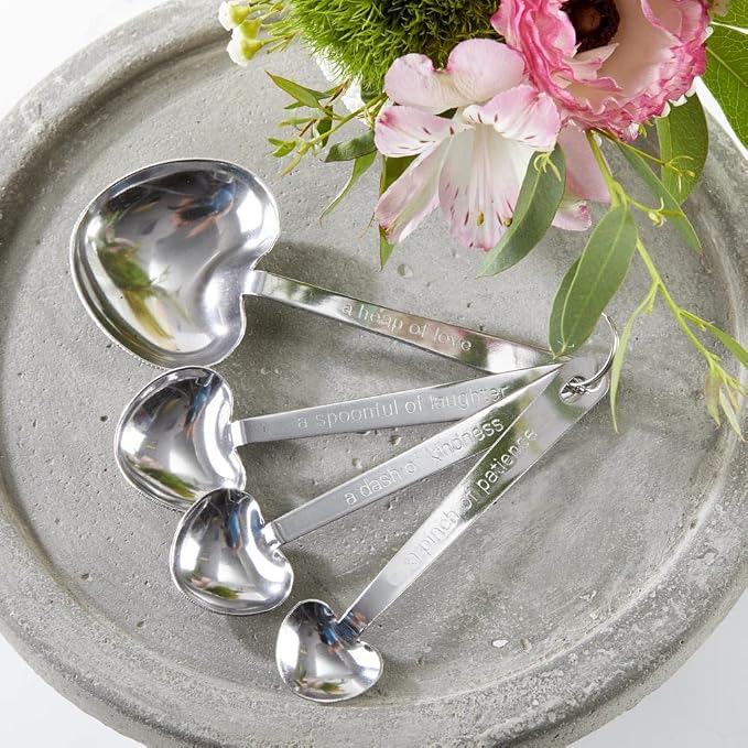 Kate Aspen Love Beyond Measure Heart Shaped Measuring Spoons in Gift Box - Set of 20 - Guest Gift, Party Souvenir Favor or Decorations for Baby Shower
