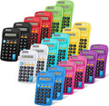 36 Pieces Solar Calculators Bulk - Mini Pocket Calculator for Students, Basic 8-Digit Dual Power (Solar & Battery), Colorful Classroom Supplies for Teachers, School Gifts for Students