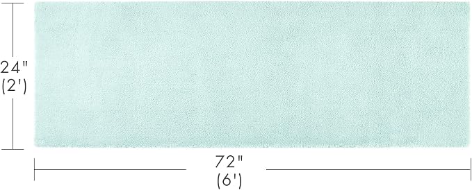 Madison Park Signature Marshmallow Bathroom Rug Non Slip, Luxrurious Plush Bath Mat, Absorbent, Quick Dry, Spa Design Bath Room Décor, 24x72, Seafoam