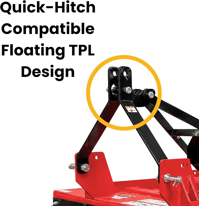 48 Inch Brush Hog Tractor Rotary Cutter with PTO, Fits 22-50 HP | Cat 1 & 2, Heavy Duty 3 Point PTO Rotary Mower, 6 Gauge Steel Deck, Slip Clutch Driveline, Cuts 2 Inch Brush