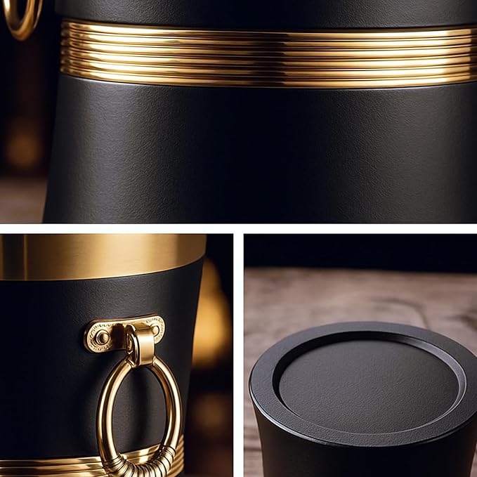 Gold Wine Chiller Bucket for Bottle 750ml White Wine Cooler, Insulated Champagne Beer Ice Chiller Keep Wine & Beverage Cold