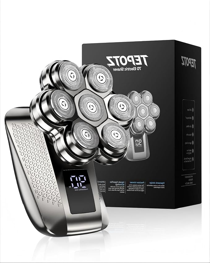 Head Shavers for Bald Men, 7D Electric Razor for Men, IPX7 Waterproof Dry/Wet, Matte Gunmetal