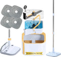 True & Tidy Square Spin Mop with Detachable Bucket, 4 Machine Washable Pads