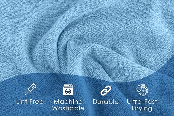 Avalon Towels Microfiber Cleaning Cloths (Value Pack of 36) - Size 16 x 16 Inches, Highly Absorbent Cleaning Rags, Lint Free, Reusable and Washable, Microfiber Towels for Cars