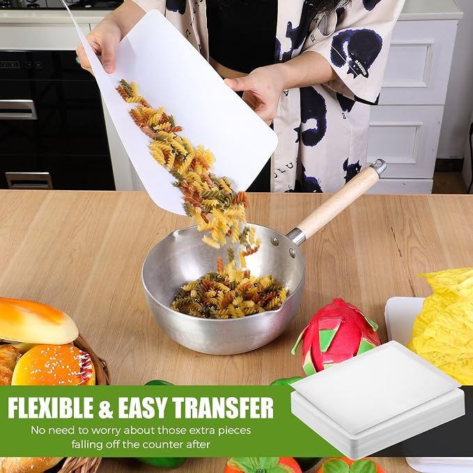 Hushee 120 Count Disposable Cutting Board Sheets 9 x 11 Inch Disposable Sheets Flexible Plastic Sheet Cutting Mat Large Chopping Boards for Kitchen Cooking Traveling Camping Tailgating BBQ