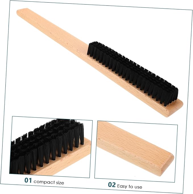 FRCOLOR 4pcs Clothes Brush Wood Handle Lint and Hair Tool for Fabrics and Upholstery for Home and Travel Use Gentle Bristles for Safe Cleaning