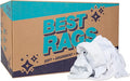 Arkwright T-Shirt Rags Bulk, 25 lb Box, Cotton Cleaning Towels, Low Lint Knit Wiping Cloths for Paint, Stain, Grease, Shop and Auto Use, Absorbent Machine Washable, White