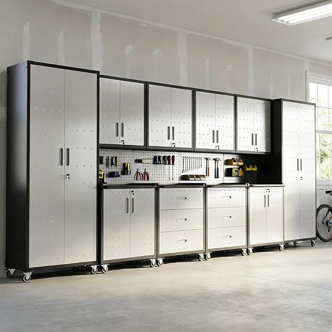 10-Piece Heavy Duty Steel Garage Cabinet System