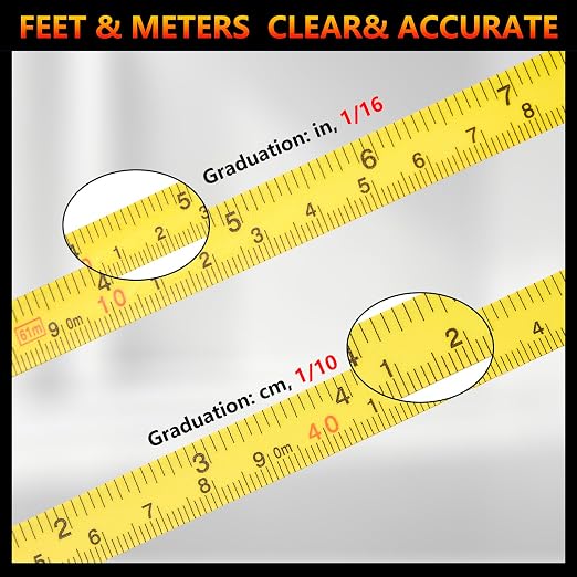 328ft/100m Open Reel Long Tape Measure, 1/2" Nylon-Coated Steel Blade, Dual Inch/Metric Scales, ABS Impact-Resistant Case for Construction, Surveying Yellow