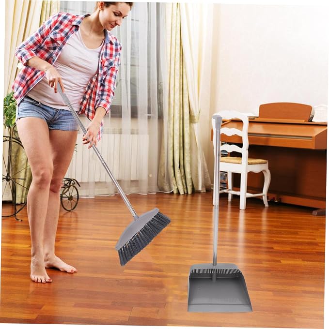Supple Bristle Broom Dustpan Set Long Handle Home Cleaning Accessories Dustpan Long Handle Household Brooms Style