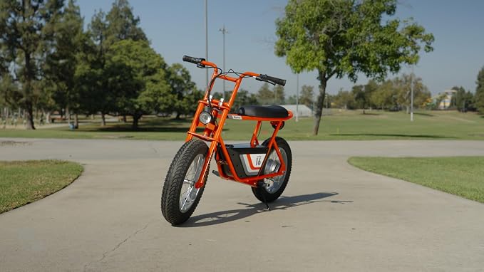 Razor Rambler 16 Electric Retro Mini Bike Ride for Teens Ages 18+, 220 lb Max Weight, Red – 350W Motor, Up to 15.6 Mph, 45-Min Run Time, Twist-Grip Throttle, Spoked Wheels w/ 16” Pneumatic Tires