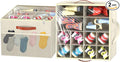 Aokeyee 2 Pack Shoe Organizer for Closet, Stackable Shoe Storage Box, Beige | Fits up to 32 Pairs, Space Saving, Foldable, Shoes Organizer Bin with Clear Cover, 4 Reinforced Handles