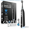 Electric Toothbrush with Water Flosser, 3-in-1 Sonic Brush & Oral Irrigator Combo for Adults, Cordless Brush & Floss System with 5 Brush Heads, 3 Modes, 30-Day Battery, for Braces & Sensitive Gums-BL