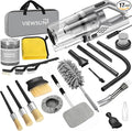 Car Cleaning Kit, 17PCS Car Interior Detailing Kit with Gray High Power Handheld Vacuum, Detailing Brush Set, Windshield Cleaner, Cleaning Gel, Complete Auto Accessories for Men, Women