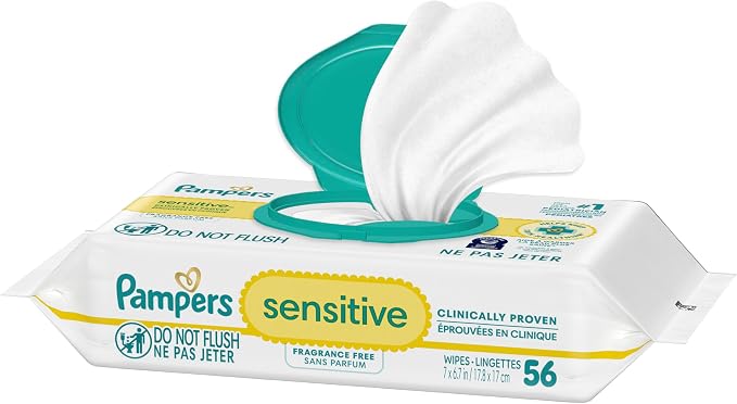 Pampers Sensitive Baby Wipes - Fragrance Free 56 Count, 1X
