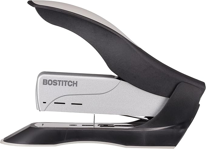 Bostitch Office inHANCE+100 Heavy Duty Stapler - Two Fingers, No Effort, Spring Powered Stapler - 100 Sheets, Gray (1300)