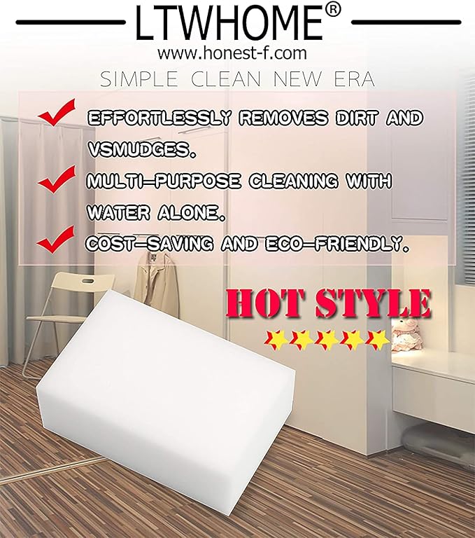 Bulk Pack Medium Size Magic Cleaning Sponge Eraser Multi-Functional Melamine Foam Commercial Supplies (Pack of 1000)