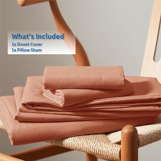 Nestl Twin Duvet Cover Set - Soft Double Brushed Rust Duvet Cover Twin XL, 2 Piece, with Button Closure, 1 Duvet Cover 68x90 inches and 1 Pillow Sham