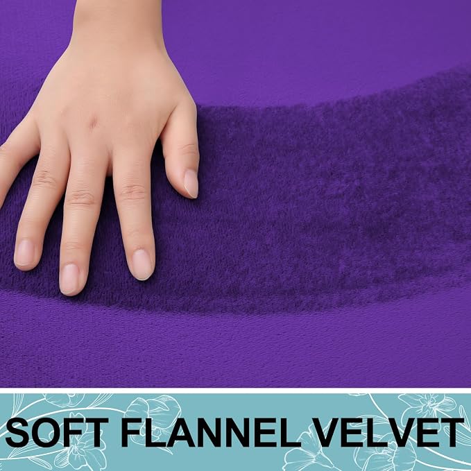 Smiry Memory Foam Toilet Rugs U-Shaped 24x20, Extra Soft Absorbent Non-Slip Contour Bathroom Rugs, Machine Washable Bath Mats for Toilet, Dark Purple
