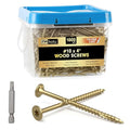 #10 x 4” Deck Screws, 1000Pcs Star Drive Wood Screws | Rust Resistant Timber Screws for Timber/Log/Landscaping Wood, T25 Star Bit Included, Gold