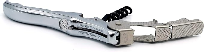 Pulltap's Genuine Slider Boss 150 Waiter's Corkscrew – Double-Hinged Wine Key with Sliding Foil Cutter – Patented Design – Made in Spain – Cromado (Chrome)