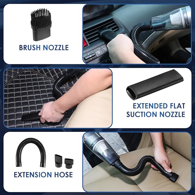 21Pcs Car Cleaning Kit with High Power Handheld Vacuum, Car Wash Mop with Long Handle, Bucket, Detailing Brush Set, Windshield Cleaner, Complete Interior Exterior Washing Supply for Men Women