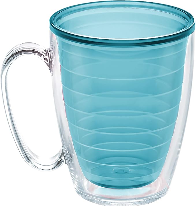 Tervis Clear & Colorful Tabletop - Bright Colors Mug Collection Made in USA Double Walled Insulated Tumbler Travel Cup Keeps Drinks Cold & Hot, 16oz Mug - 4pk, Assorted | Made in USA, Double-wall Insulated, Coffee & Matcha Stays Hot, Shatterproof, BPA-...