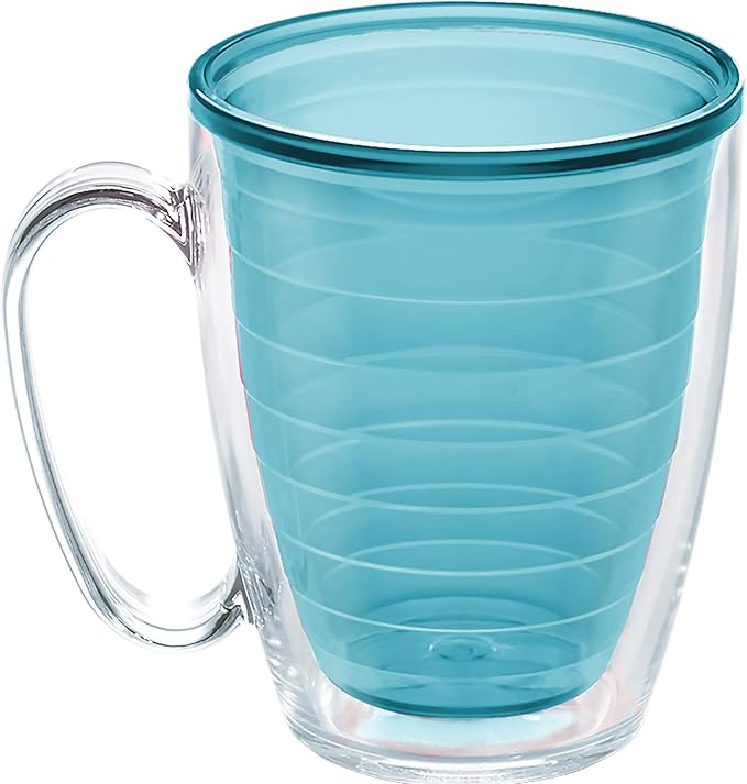 Tervis Clear & Colorful Tabletop Made in USA Double Walled Insulated Tumbler Travel Cup Keeps Drinks Cold & Hot, 16oz Mug, Blue Moon | Made in USA, Double-wall Insulated, Coffee & Matcha Stays Hot, Shatterproof, BPA-Free, Dishwasher Safe, Gifts under $25