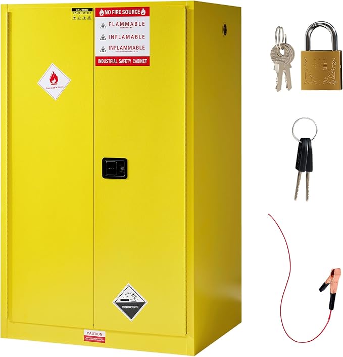 SPECRAFT 100-Gallon Flammable Safety Cabinet | 70 x 43 x 34 In, Cold-Rolled Steel, Adjustable Shelves, OSHA and CE Certified, for Industrial, Commercial and Lab Use