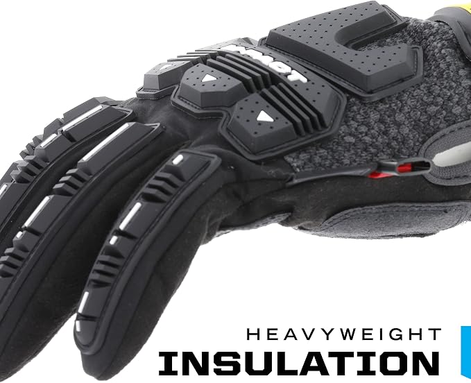 Mechanix Wear ColdWork M-Pact Winter Work Gloves - Insulated Wind & Water Resistant Heavy Duty Work Gloves - Impact Protection - Machine Washable - Medium - Black & Grey